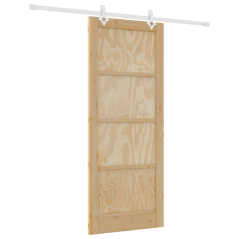 Porta Scorrevole vidaXL con Set Hardware 83x202 cm Legno di Pino Massiccio