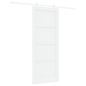 Porta Scorrevole vidaXL con Set di Ferramenta Bianca 83x202 cm Legno Massello di Pino Porta Scorrevole vidaXL con Set di Ferramenta Bianca 83x202 cm Legno Massello di Pino