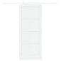 Porta Scorrevole vidaXL con Set di Ferramenta Bianca 83x202 cm Legno Massello di Pino Porta Scorrevole vidaXL con Set di Ferramenta Bianca 83x202 cm Legno Massello di Pino