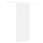 Porta Scorrevole vidaXL con Set di Ferramenta Bianca 83x202 cm Legno Massello di Pino Porta Scorrevole vidaXL con Set di Ferramenta Bianca 83x202 cm Legno Massello di Pino