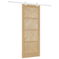 Porta Scorrevole vidaXL con Set Hardware 83x211 cm Legno Massello di Pino