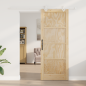 Porta Scorrevole vidaXL con Set Hardware 83x211 cm Legno Massello di Pino Porta Scorrevole vidaXL con Set Hardware 83x211 cm Legno Massello di Pino