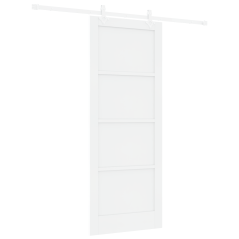 Porta Scorrevole vidaXL con Set di Accessori Bianca 83x211 cm Legno Massello di Pino