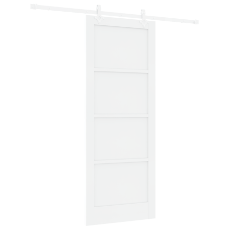 Porta Scorrevole vidaXL con Set di Accessori Bianca 83x211 cm Legno Massello di Pino