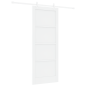Porta Scorrevole vidaXL con Set di Accessori Bianca 83x211 cm Legno Massello di Pino
