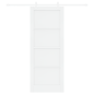 Porta Scorrevole vidaXL con Set di Accessori Bianca 83x211 cm Legno Massello di Pino