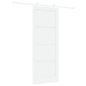 Porta Scorrevole vidaXL con Set di Accessori Bianca 83x211 cm Legno Massello di Pino