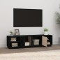 Mobile Porta TV Nero 156x40x40 cm in Legno Massello di Pino Mobile Porta TV Nero 156x40x40 cm in Legno Massello di Pino
