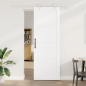 Porta Scorrevole vidaXL con Set di Ferramenta Bianca 83x232 cm in Legno di Pino Massello