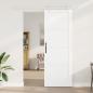 Porta Scorrevole vidaXL con Set di Ferramenta Bianca 83x232 cm in Legno di Pino Massello
