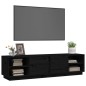 Mobile Porta TV Nero 156x40x40 cm in Legno Massello di Pino Mobile Porta TV Nero 156x40x40 cm in Legno Massello di Pino