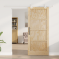 Porta Scorrevole vidaXL con Set Hardware 86x198.5 cm in Legno Massiccio di Pino
