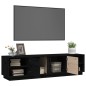 Mobile Porta TV Nero 156x40x40 cm in Legno Massello di Pino Mobile Porta TV Nero 156x40x40 cm in Legno Massello di Pino