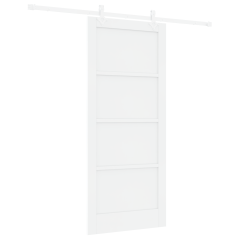 Porta Scorrevole vidaXL con Set Hardware Bianco 86x198.5 cm Legno Massello Pino