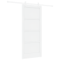 Porta Scorrevole vidaXL con Set Hardware Bianco 86x198.5 cm Legno Massello Pino