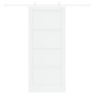 Porta Scorrevole vidaXL con Set Hardware Bianco 86x198.5 cm Legno Massello Pino