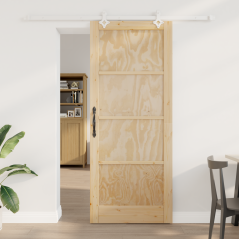 Porta scorrevole vidaXL con kit di ferramenta 86x211 cm in legno massello di pino