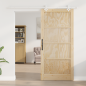 Porta Scorrevole vidaXL con Set di Accessori 93x202 cm Legno Massello di Pino