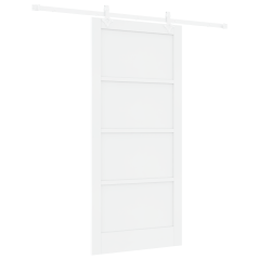 Porta Scorrevole vidaXL con Set Hardware Bianco 93x202 cm Legno di Pino Solido