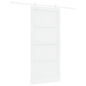 Porta Scorrevole vidaXL con Set Hardware Bianco 93x202 cm Legno di Pino Solido