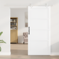 Porta Scorrevole vidaXL con Set Hardware Bianco 93x202 cm Legno di Pino Solido