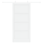 Porta Scorrevole vidaXL con Set Hardware Bianco 93x202 cm Legno di Pino Solido