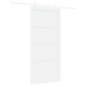 Porta Scorrevole vidaXL con Set Hardware Bianco 93x202 cm Legno di Pino Solido