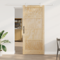 Porta Scorrevole vidaXL con Set di Accessori 93x211 cm Legno Massello di Pino