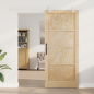 Porta Scorrevole vidaXL con Set di Accessori 93x211 cm Legno Massello di Pino