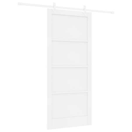 Porta Scorrevole vidaXL con Set di Ferramenta Bianca 93x211 cm Legno Massiccio Pino