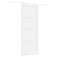 Porta Scorrevole vidaXL con Set di Accessori Bianco 93x232 cm Legno Massello Pino
