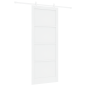 Porta Scorrevole vidaXL con Set di Accessori Bianco 93x232 cm Legno Massello Pino