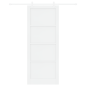 Porta Scorrevole vidaXL con Set di Accessori Bianco 93x232 cm Legno Massello Pino