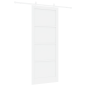 Porta Scorrevole vidaXL con Set di Accessori Bianco 93x232 cm Legno Massello Pino
