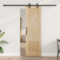 Set di Porta Scorrevole con Ferramenta 'ORKDAL'in Legno Solido di Pino