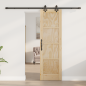 Set di Porta Scorrevole con Ferramenta 'ORKDAL'in Legno Solido di Pino