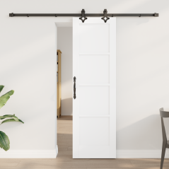 vidaXL Porta Scorrevole con Set di Accessori 'ORKDAL'Bianco Legno di Pino