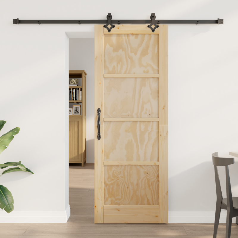 vidaXL Porta Scorrevole con Set di Hardware 'ORKDAL'in Legno Massello di Pino