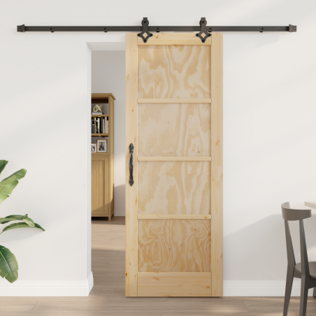 vidaXL Porta Scorrevole con Set di Hardware 'ORKDAL'in Legno Massello di Pino