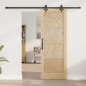 vidaXL Porta Scorrevole con Set di Hardware 'ORKDAL'in Legno Massello di Pino