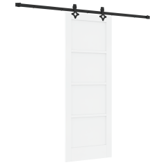 porta scorrevole vidaXL con set di hardware 'ORKDAL'Bianco in Legno Massello di Pino