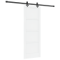 porta scorrevole vidaXL con set di hardware 'ORKDAL'Bianco in Legno Massello di Pino