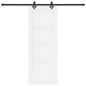 porta scorrevole vidaXL con set di hardware 'ORKDAL'Bianco in Legno Massello di Pino
