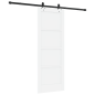 porta scorrevole vidaXL con set di hardware 'ORKDAL'Bianco in Legno Massello di Pino