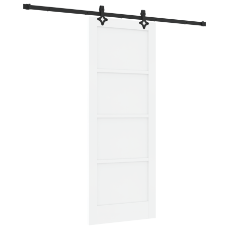 vidaXL Porta Scorrevole con Set di Ferramenta 'ORKDAL'Bianco in Legno Massello di Pino