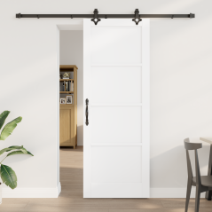 vidaXL Porta scorrevole con set hardware 'ORKDAL'bianca in legno massello di pino