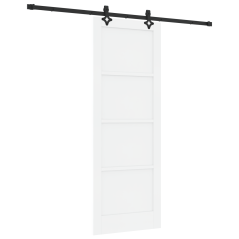 vidaXL Porta scorrevole con set hardware 'ORKDAL'bianca in legno massello di pino