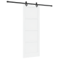vidaXL Porta scorrevole con set hardware 'ORKDAL'bianca in legno massello di pino