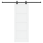 vidaXL Porta scorrevole con set hardware 'ORKDAL'bianca in legno massello di pino