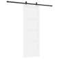 vidaXL Porta scorrevole con set hardware 'ORKDAL'bianca in legno massello di pino